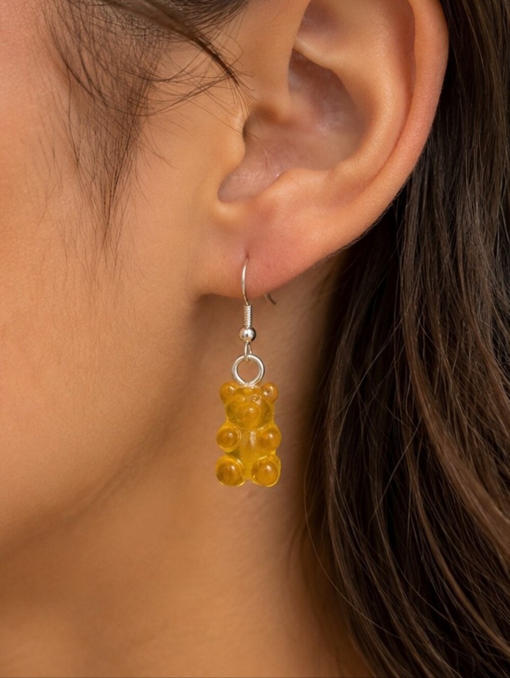Handcrafted  Yellow Gummi Bear Themed Earrings